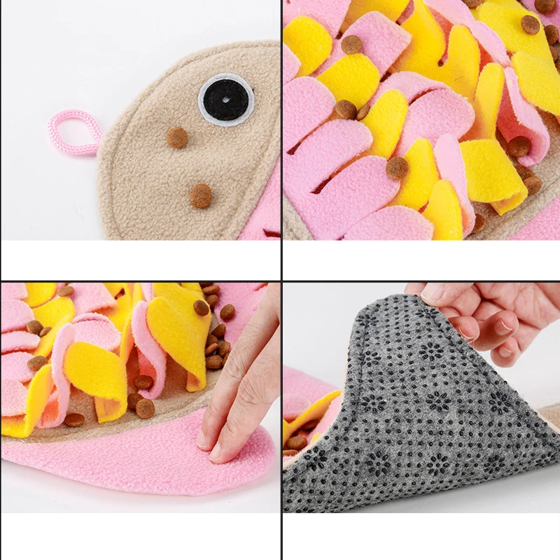 Fish Shaped Pet Sniffing Mat Plush Food Hiding Puzzle Training Cat Dog Slow Food Puzzle Toy To Relieve Boredom Pet Supplies