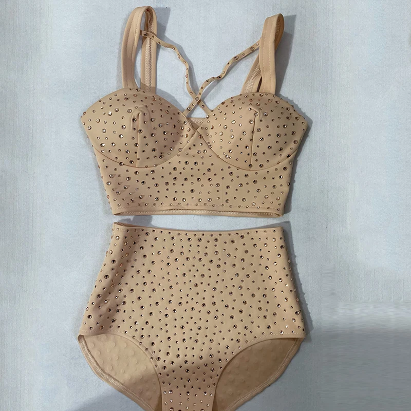 النساء القطب ملابس الرقص الجلد لهجة بيكيني السراويل ملهى ليلي بار Dancewear مثير جوجو راقصة الملابس لامعة عالية الخصر السراويل 2524 #2