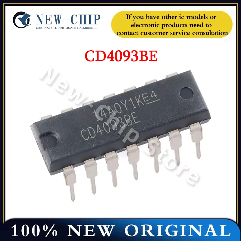 

10PCS-500PCS/LOT CD4093BE PDIP-14 Logic gate Four-way 2-input trigger chip NEW ORIGINAL CD4093