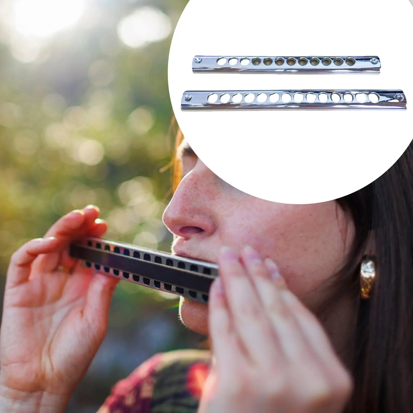 Harmonica Mouthpiece Metal Comb Replacement Chromatic Musical Instrument Part C Key Beginner Accessory for Practice Performance