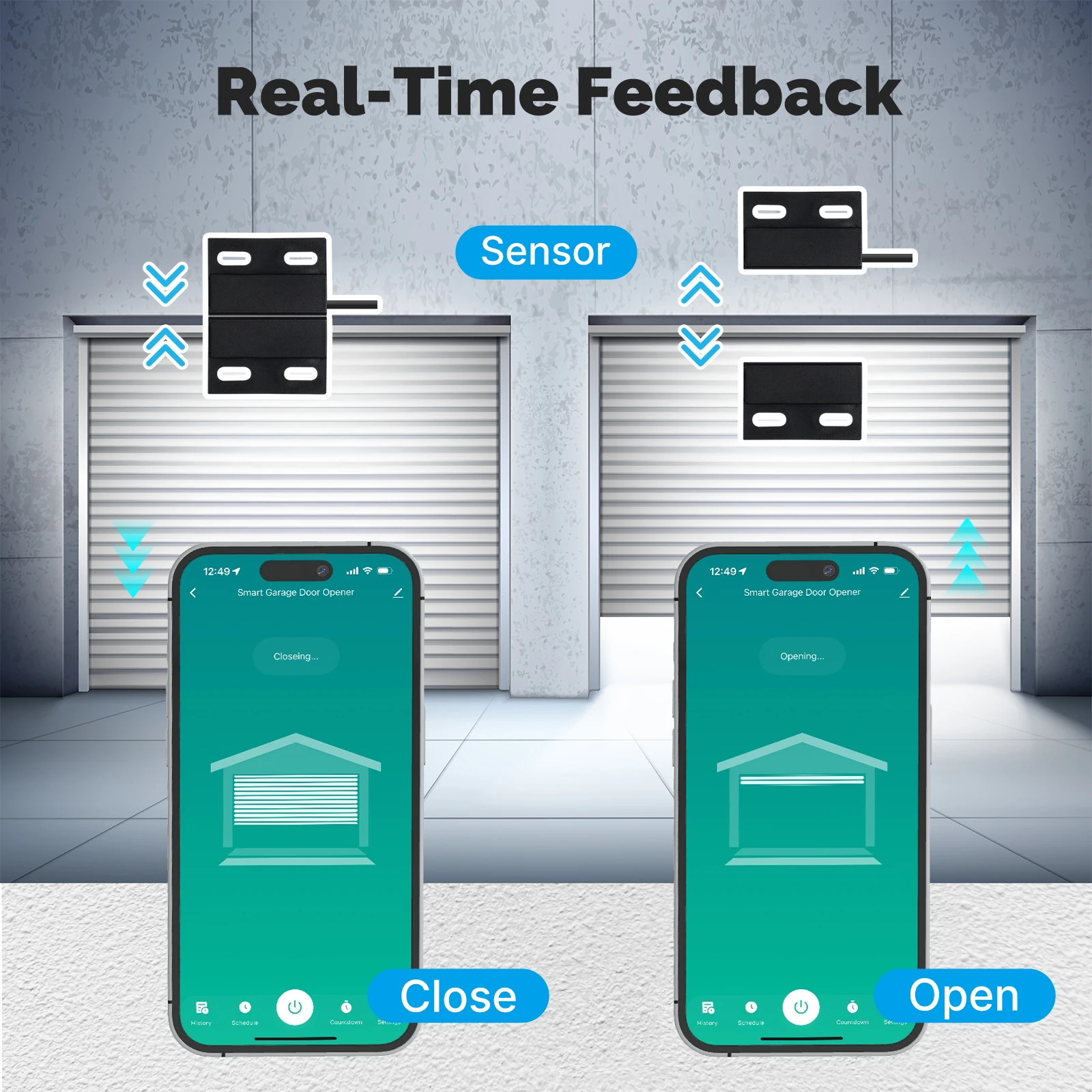 ตัวควบคุมอัจฉริยะประตูโรงรถพร้อมซิกบี - APP ระยะไกลการแจ้งเตือนแบบเรียลไทม์, การควบคุมด้วยเสียง, ตัวจับเวลาและการเชื่อมโยงอัจฉริยะสำหรับการรักษาความปลอดภัยภายในบ้าน
