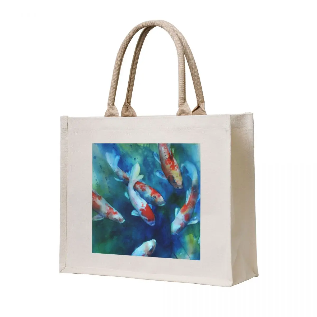

Descending Koi Tote Bag large size bags Gift bags shopping cart bags custom canvas bag