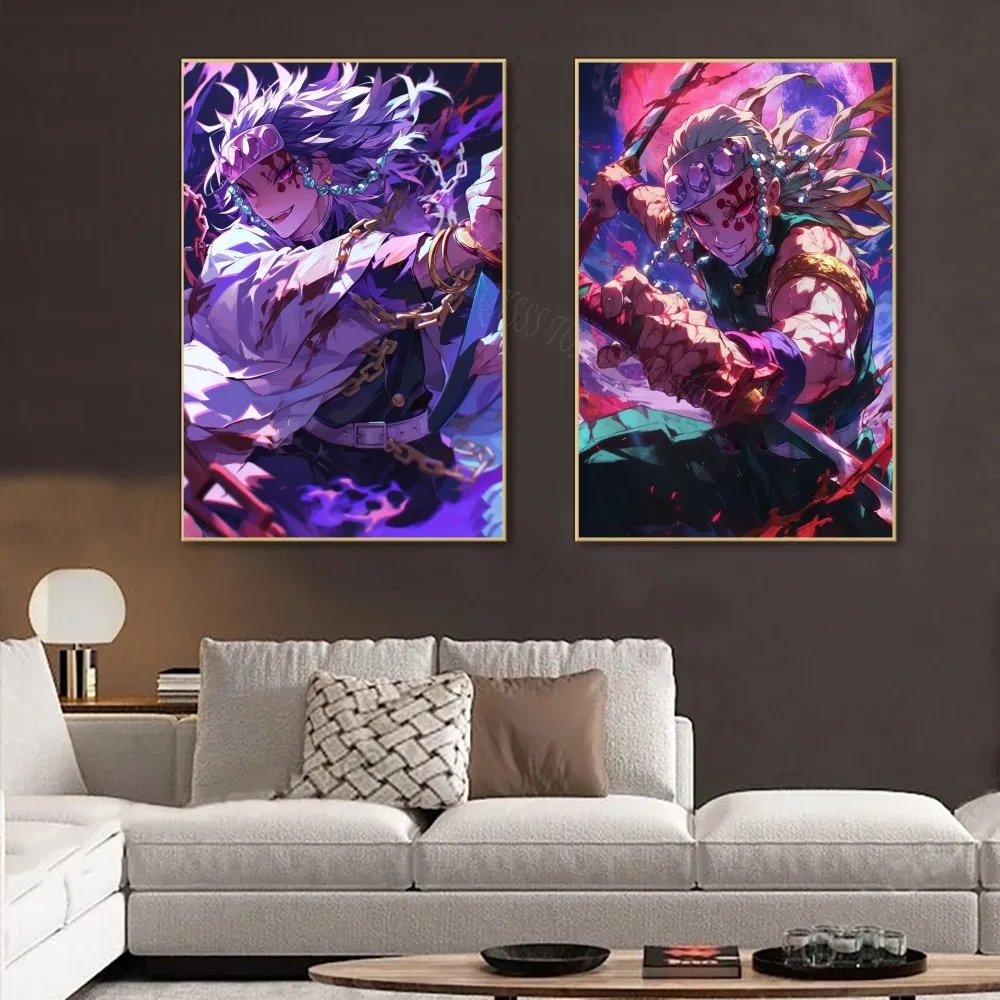 1pc Uzui Tengen Anime Demon Slayer Poster Poster Art Print Bar Living Room Furniture Decor