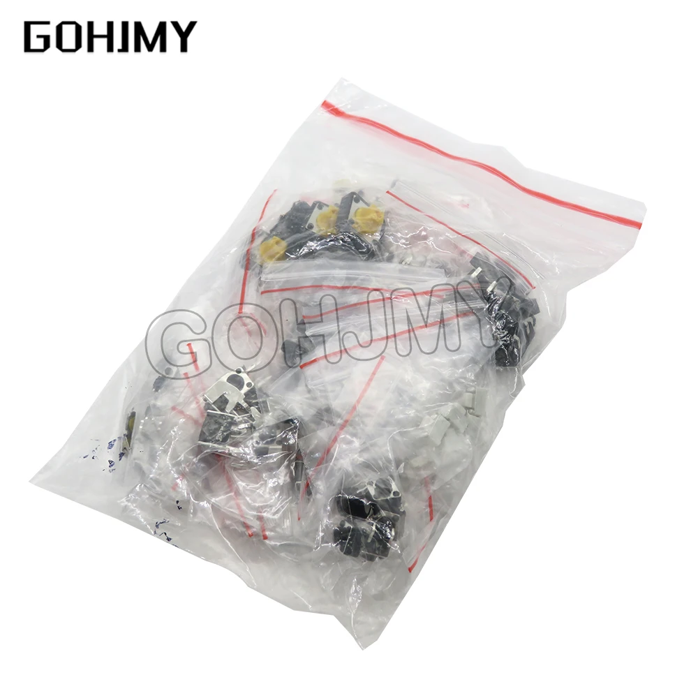 125PCS Assorted Micro Push Button Tact Switch Reset Mini Leaf SMD DIP 2*4 3*6 4*4 6*6 Diy Electronic Kit 25 Types Each 5