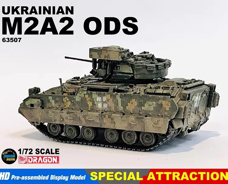 Dragon 1/72 Ukraine M2A2 ODS M2 Bradley Infantry Tank Finished Model Tank 63507 Plastic Diecast Military Collection in Stock