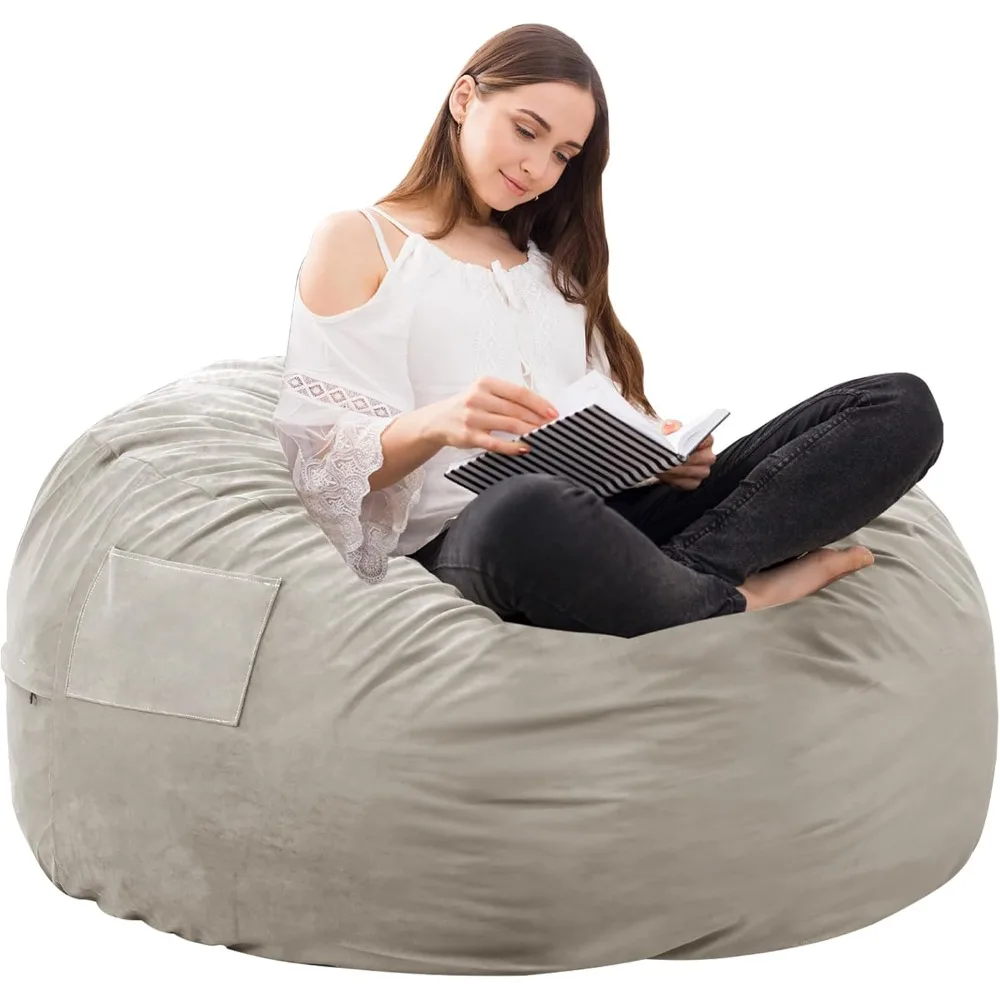 

Bean Bag Chair for Adults, Oversized Beanbag for Gaming Reading Foam Filled Couch Furniture with Soft Removable Cover, Giant Ro