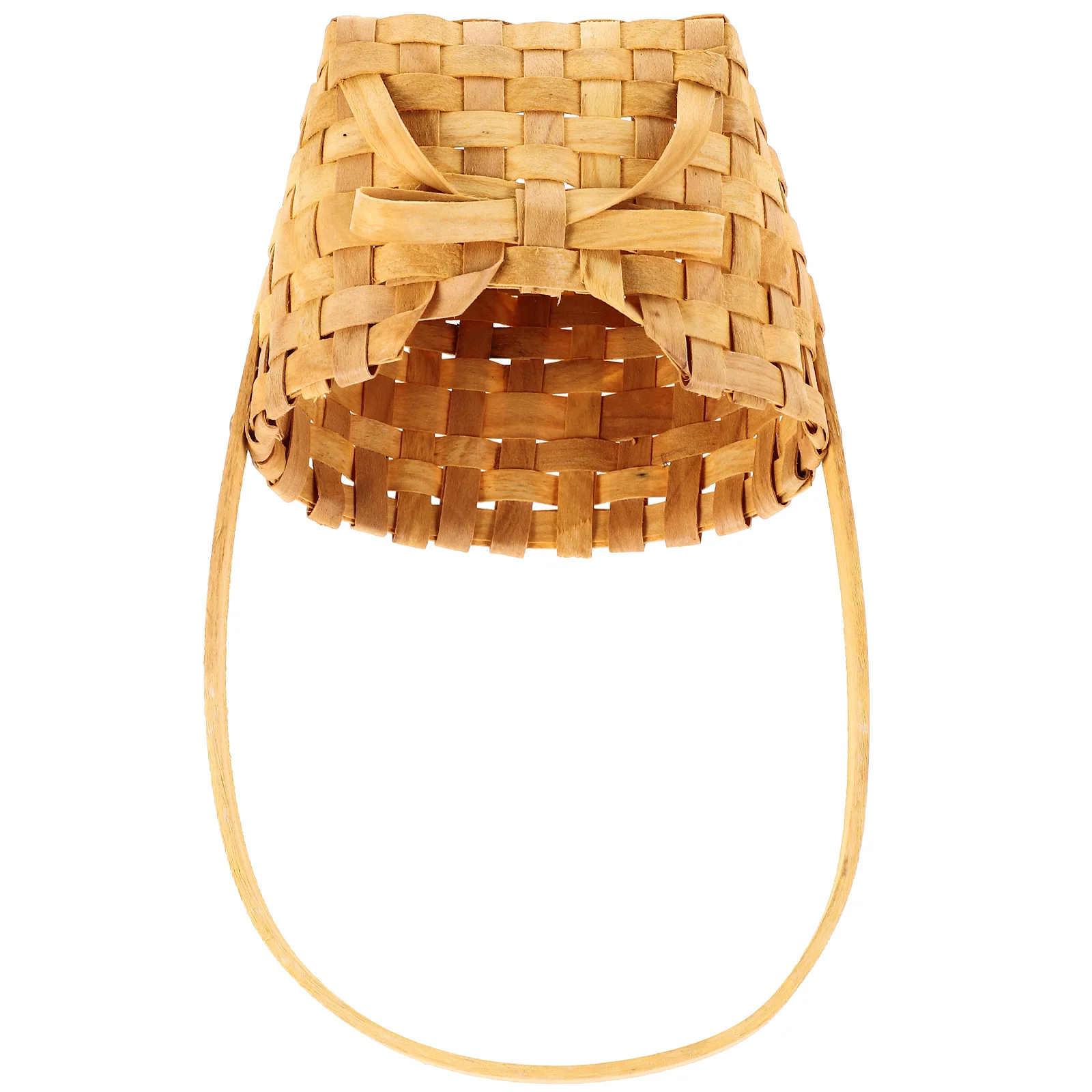 

Bamboo Storage Basket Handwoven Rustic Portable Picnic Decoration Bread Snacks Fruit Basket with Handle Fruit Woven Holder