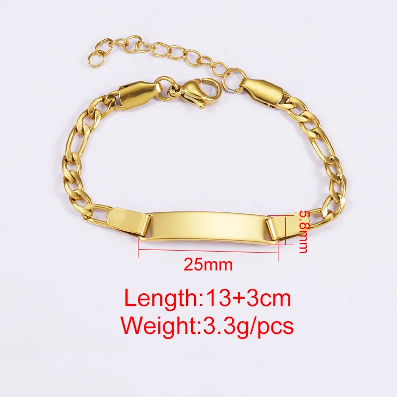 Child\'s Stainless Steel Bracelet Blank For Engrave Adjustable Metal ID Bracelets Children\'s Gifts Mirror Polished Wholesale 5pc