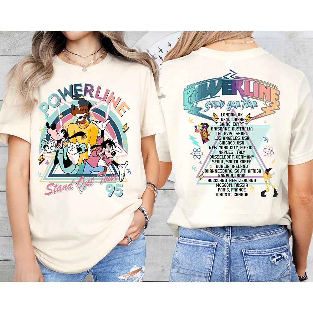 2025 الرجال النساء موضة الخامس الرقبة قصيرة الأكمام تي شيرت جوفي فيلم باورلاين تي شيرت ماكس روكسان قميص الأسرة موضة رداء علوي غير رسمي ﻿