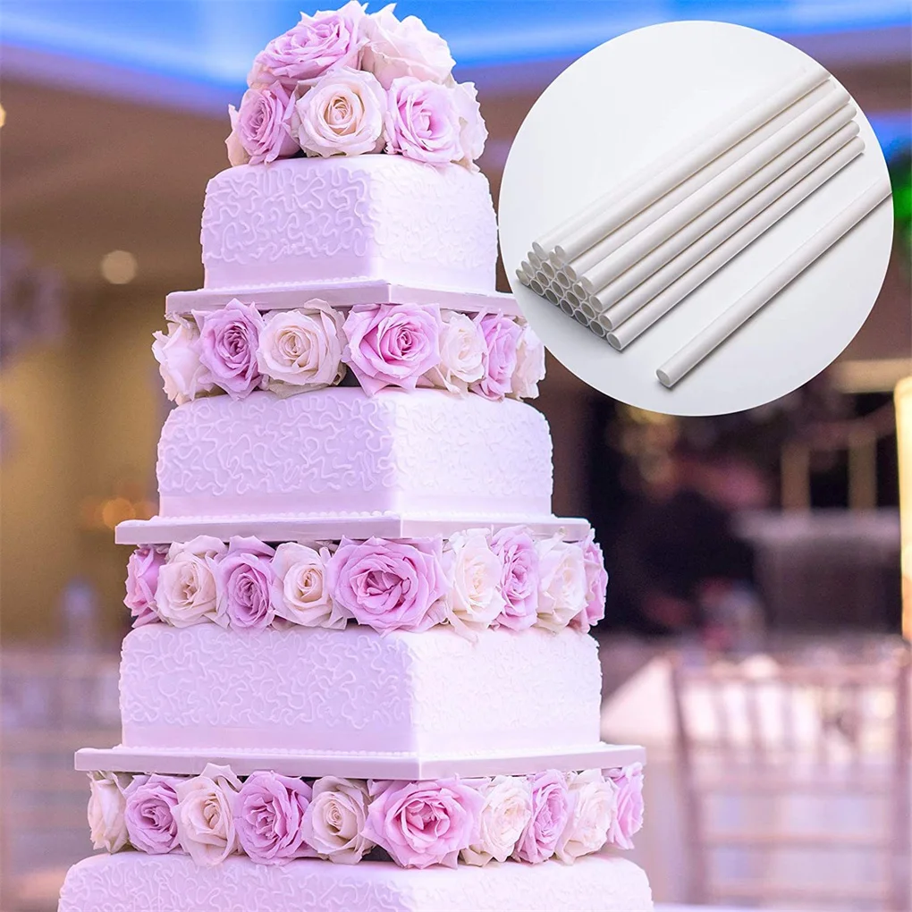 24 Pieces Tired Cake Dowel Rod Candy Cheesecakes Decorating Stacking Sticks Wedding Birthday Baby Shower Layer Fix Pins