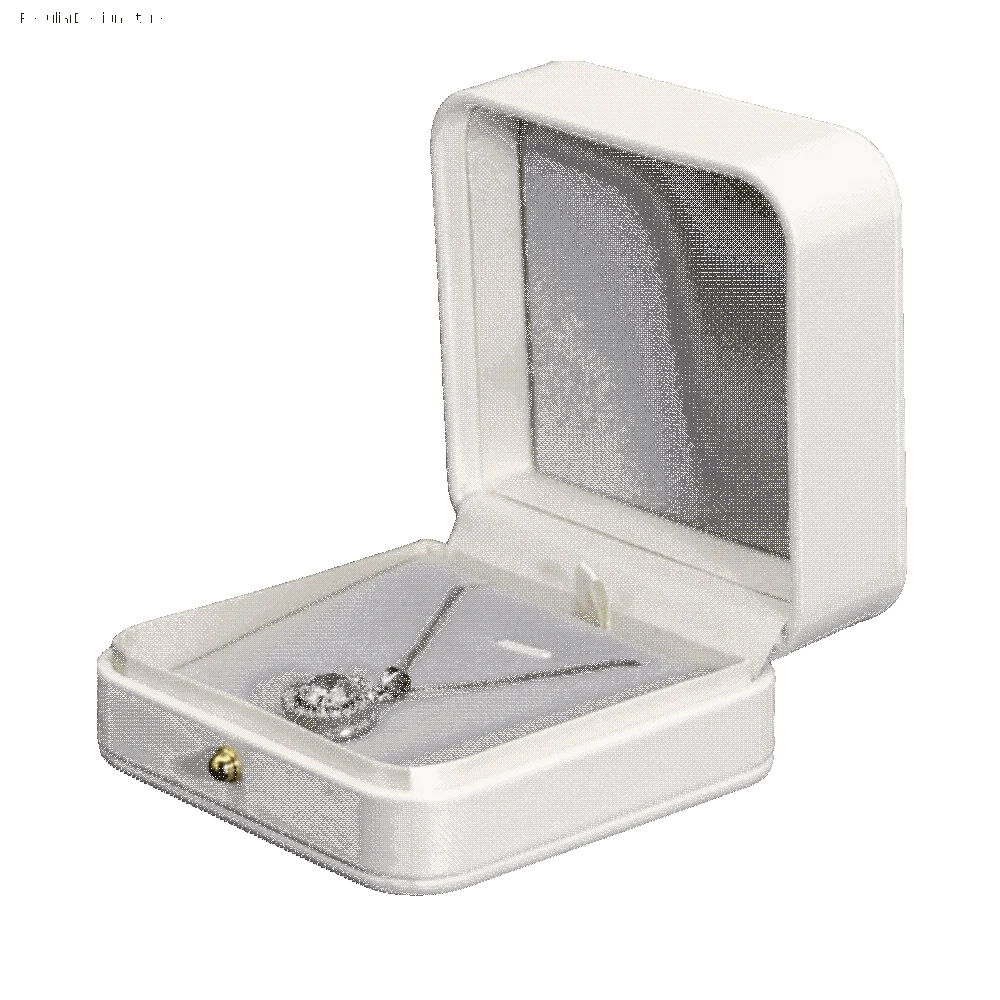 PU Leather Jewelry Gift Box White Multiple Specifications Necklace Collection Box Flannel Lining Ring Case Valentine's Day