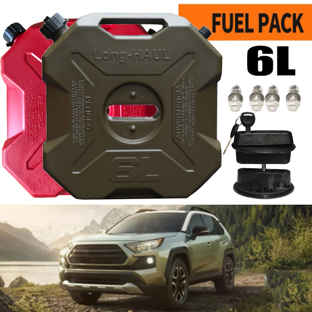 6L Litres ATV UTV Motorcycle Spare Spare Fuel Tank Jerry Cans Plastic Diesel Petrol Tanks Jerrycan Oil Container Canister Jugs