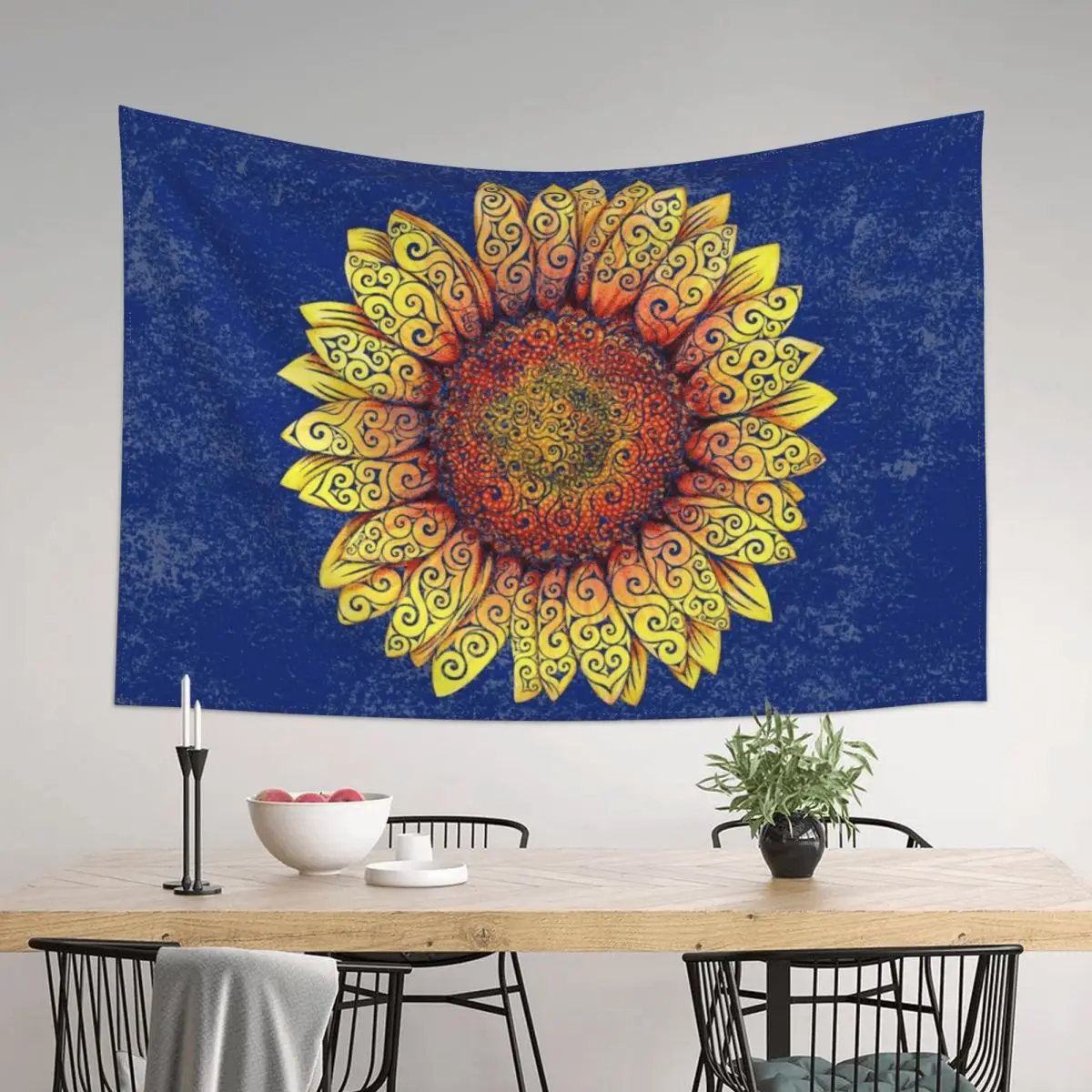 

Swirly Sunflower Tapestry Tapete For The Wall Home Decorations Aesthetics For Room Mushroom Tapestry
