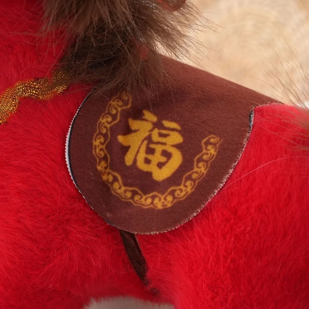 

Funny Cartoon Pony Pendant Mascot Soft Stuffed Animal Keyring Backpack Pendant Good Luck Zodiac Pony Figurine Festive Decor