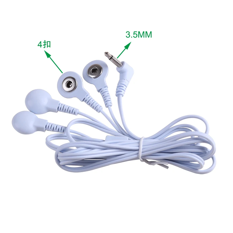3.5mm Plug 4-ways and 2-ways Button Wire  Therapy Physiotherapy Relax for TENS Unit Tens Digital Massagers  Body Massager Pad