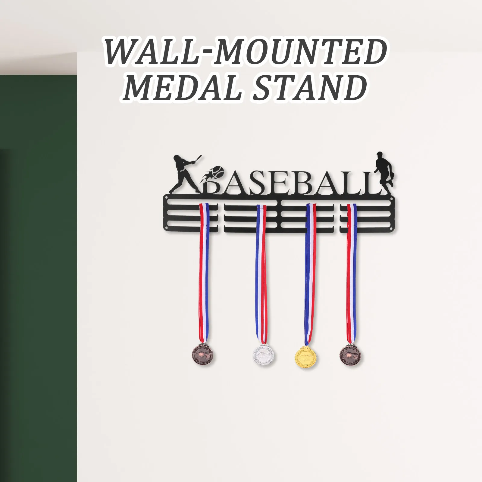 

Настенная железная витрина-держатель для медалей (1 шт.) для хранения спортивных наград, лент для бега, карате, гимнастики