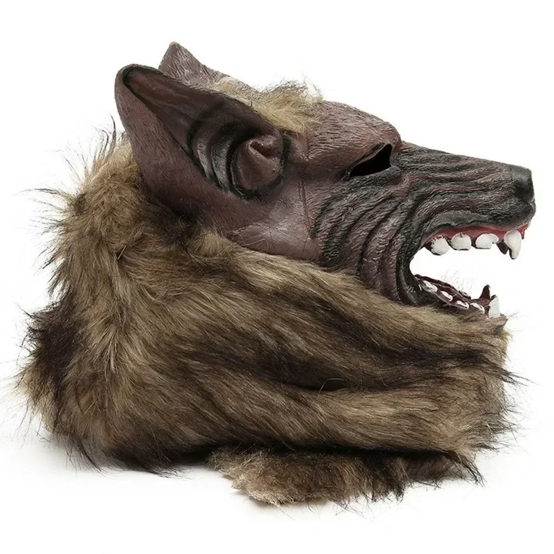 Horror Werewolf Costumes Halloween Cosplay Wolf Mask Werewolf Claws Set Gloves Terror Role Play Prank Props Creepy Wolf Headgear