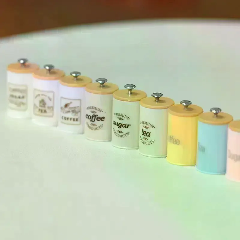 3 pezzi di simulazione di casa delle bambole modello di barattolo di stoccaggio nordico organizzatore di stoccaggio da cucina scatola di caramelle cibo in miniatura e giochi lattine di merci secche