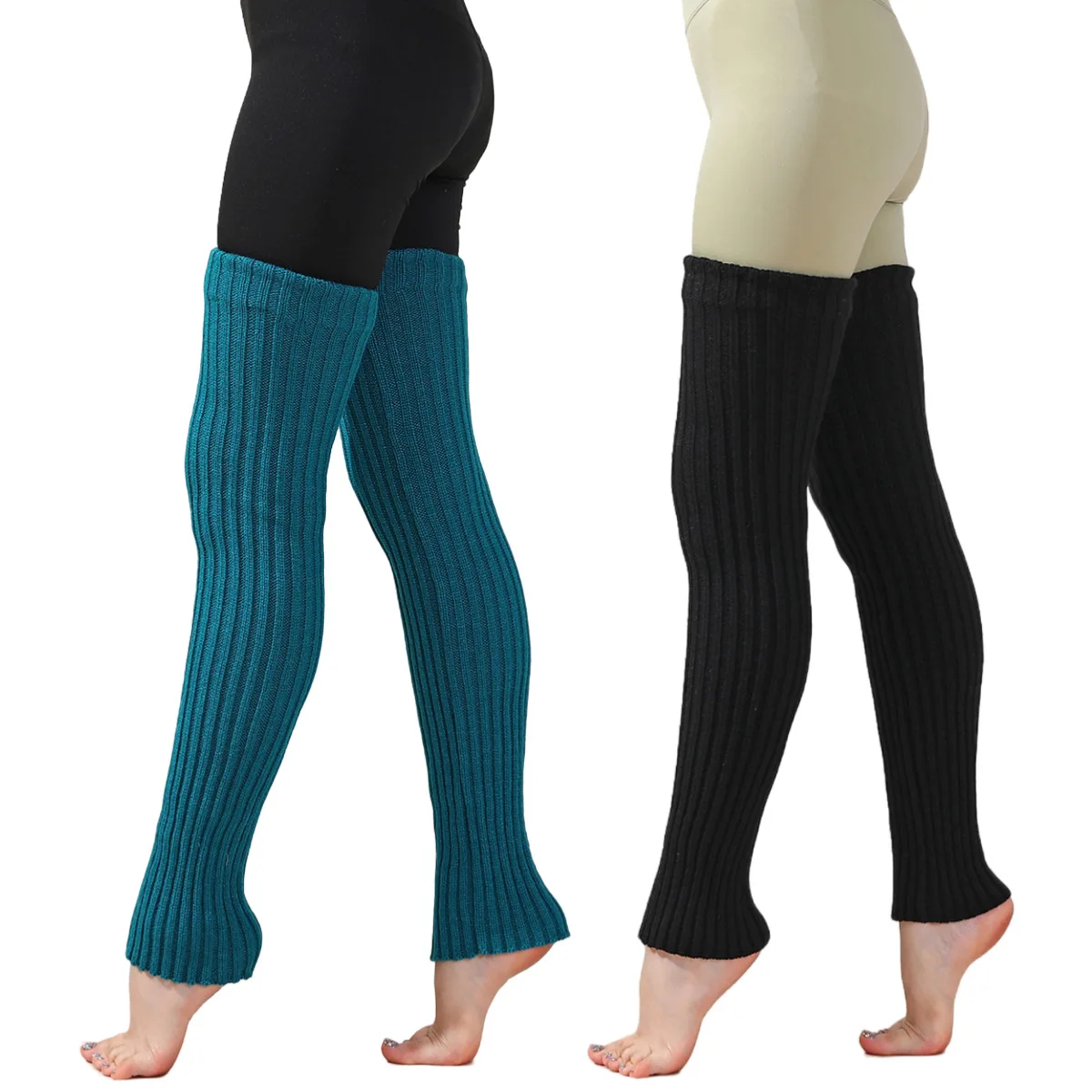 جوارب يوجا صوفية سميكة ودافئة للنساء مقاس 70 سم لخريف وشتاء مناسبة لخلع الملابس وممارسة اليوغا