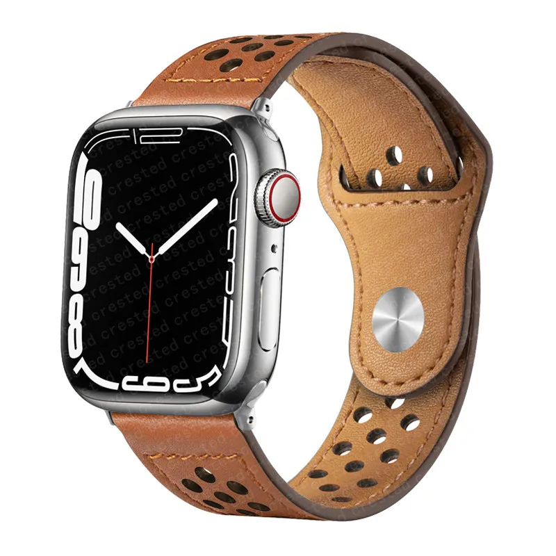 Leather strap For Apple watch bands 44mm 40mm 45mm 41mm 42mm 38mm 49mm 44 45 mm bracelet iwatch series 9 7 se 6 3 Ultra 2 8 band