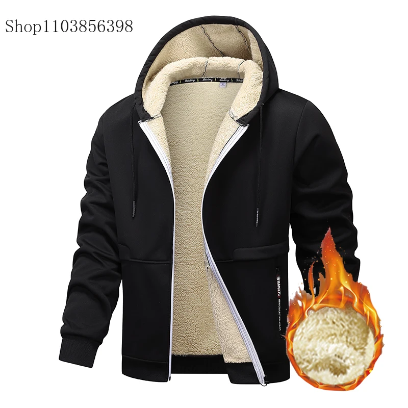 Men's Winter Jacket Autumn Fleece Hooded Hoodies Jacket Men's Windproof Thick Warm Male Outwear Brand Clothing Cardigans