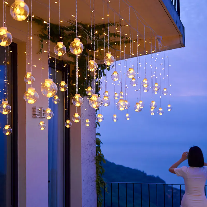 

Solar Powered Outdoor LED String Lights Waterproof Garden Tent Hanging Tree Lights for Festive Atmosphere