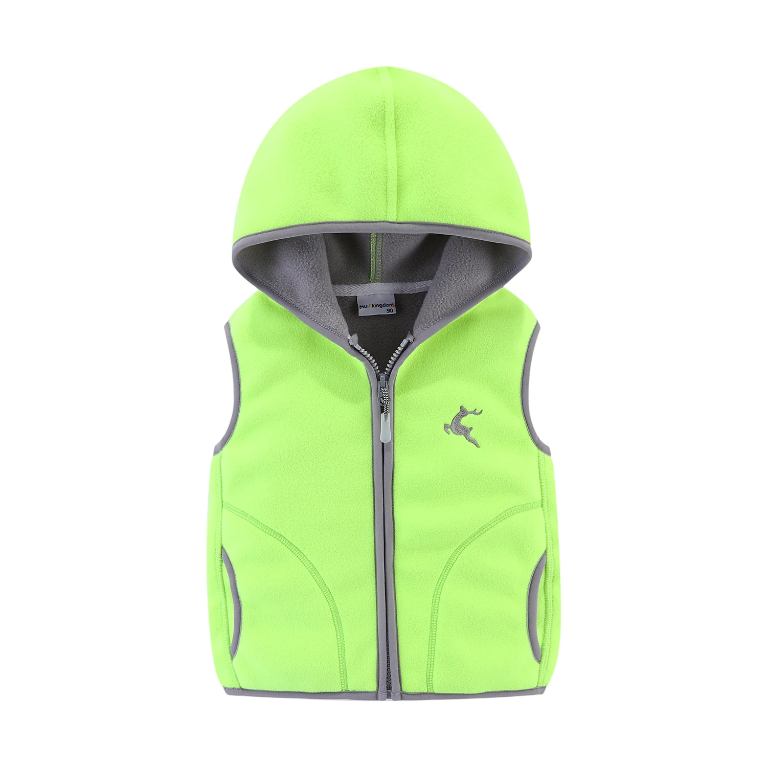 MudKingdom – veste à capuche molletonnée pour garçons et filles, gilet à fermeture éclair, motif de renne, sans manches, vêtements d\'extérieur pour