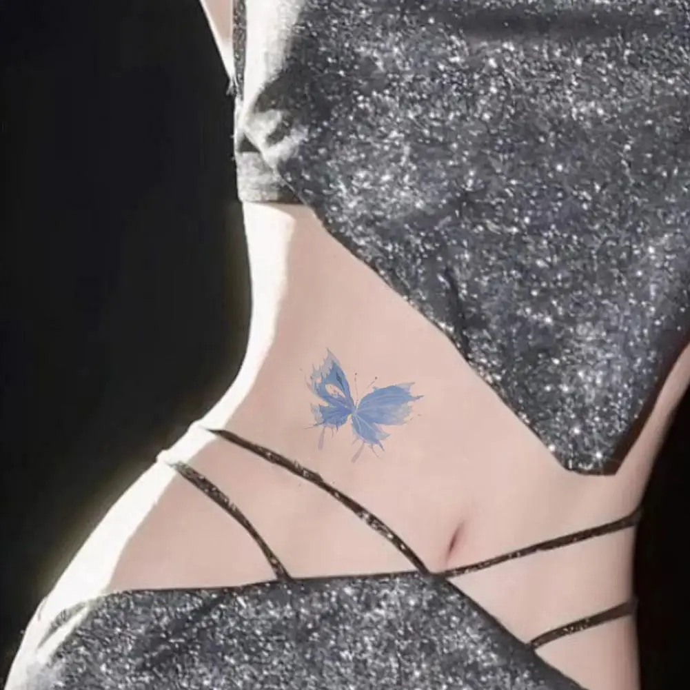 Waterproof Pink Butterfly Temporary Tattoo Sticker Tattoo Adhesive Makeup Arts Body Decoration Lasting Long Stickers Women T4R9