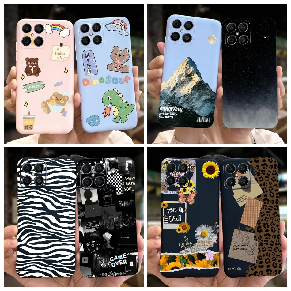 Stylish Phone Case For Honor X8 4G 2022 Candy Color Soft Silicone Cases Cover For HonorX8 X 8 TFY-LX1 TFY-LX2 TFY-LX3