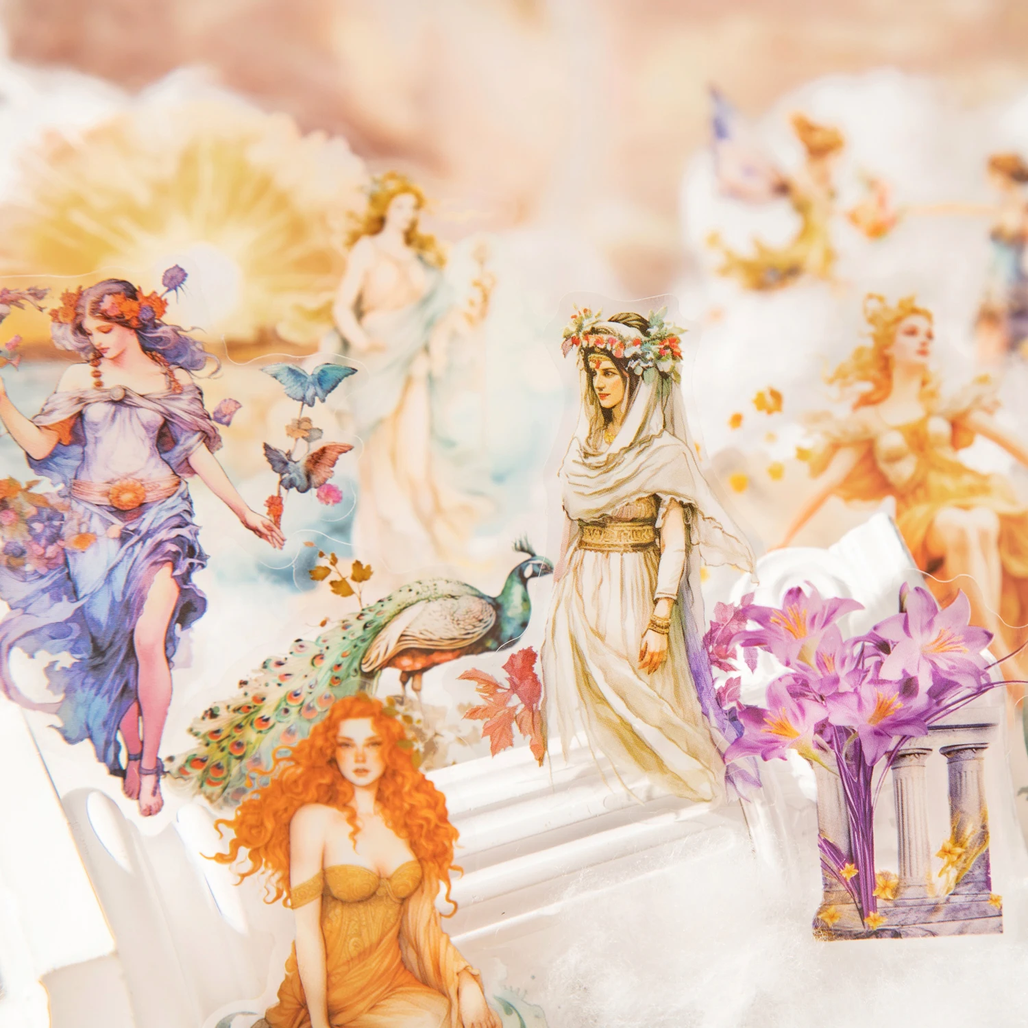 European Goddess Mythology Theme PET Stickers 15 Sheets for Scrapbooking Journal DIY Decoration Collage Diary