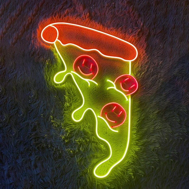 

Pizza Slice Neon Sign Custom Restaurant Kitchen Decor Neon Signs Pizza Shop Wall Decoration Welcome Neon Art LED Light