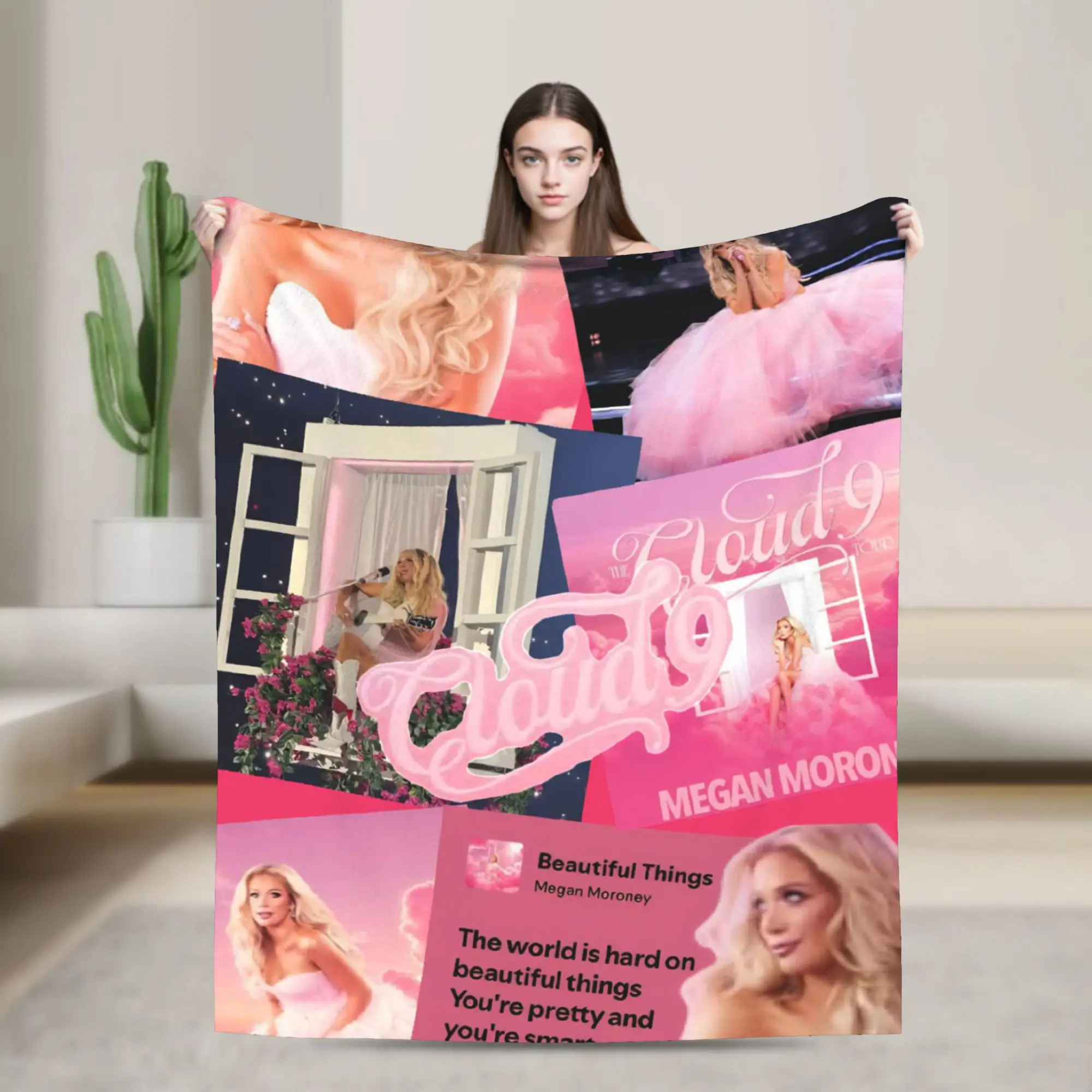 Super Soft Megan Moroney Singer  Throw Blanket Premium Fleece Flannel Lightweight  Bed Blanket Cozy Warm Blankets All Season Use