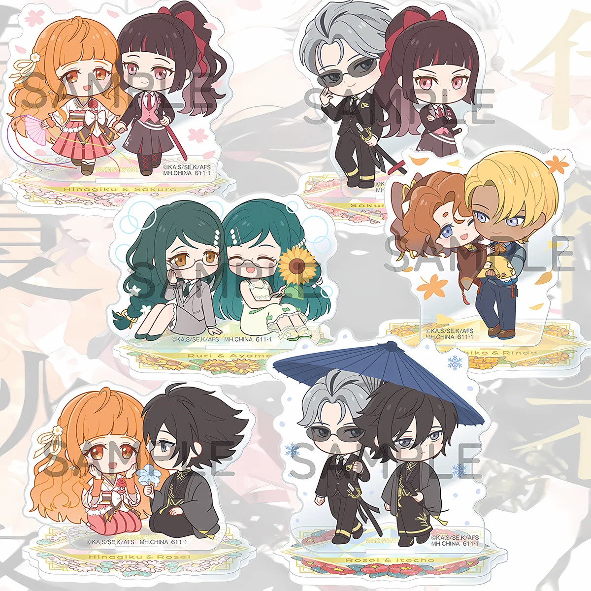 Anime Agents of the Four Seasons Dance of Spring 10cm Acrylic Stand Hinagiku Sakura Gift 4th of July Present Desk keychain