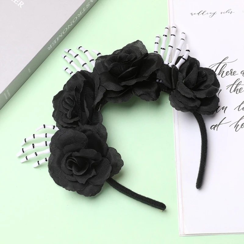 Unique Halloween Skull Head Flower Headband Hair Accessories Halloween Decorations Party Must have Hair Hoop Women Drop shipping