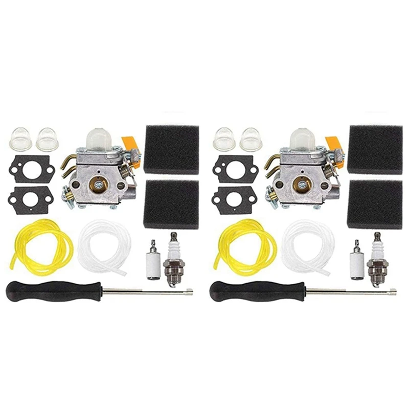 

2X Carburettor 308054012 With Air Filter Set For 25Cc 26Cc 30Cc 46Cc Ryobi Homelite Hedge Trimmer Zama C1U-H60 Carb