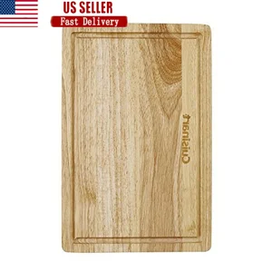 12.5 Inch Rubberwood Cutting Board Durable Wooden Chopping Board Kitchen Utility Versatile Serving Board Rectangular Hardwood