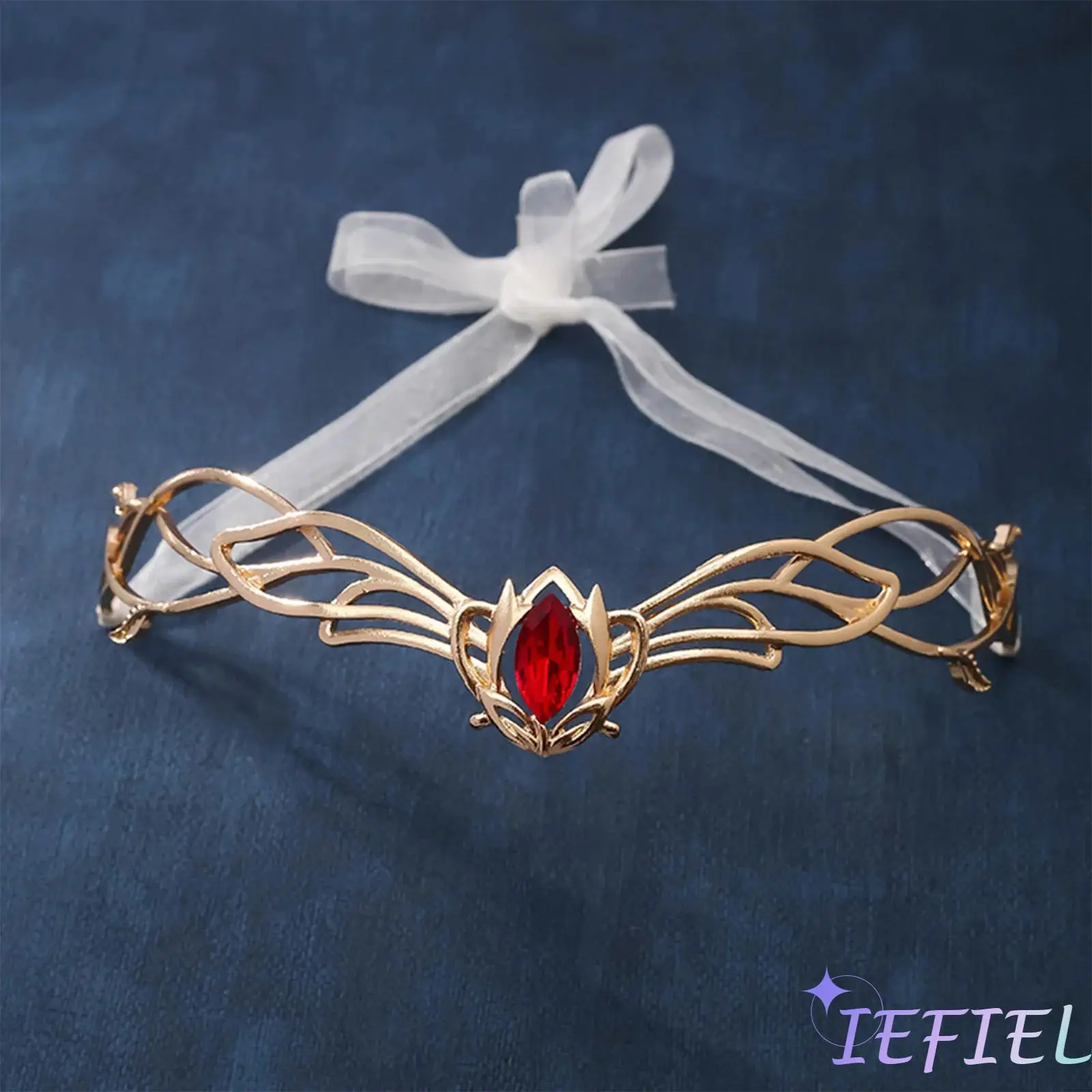 

1Pc Unisex Accessory Cosplay Fake Diamond Decorated Ribbon Strap Crown Headwear Headband Costume for Masquerade Themed Party