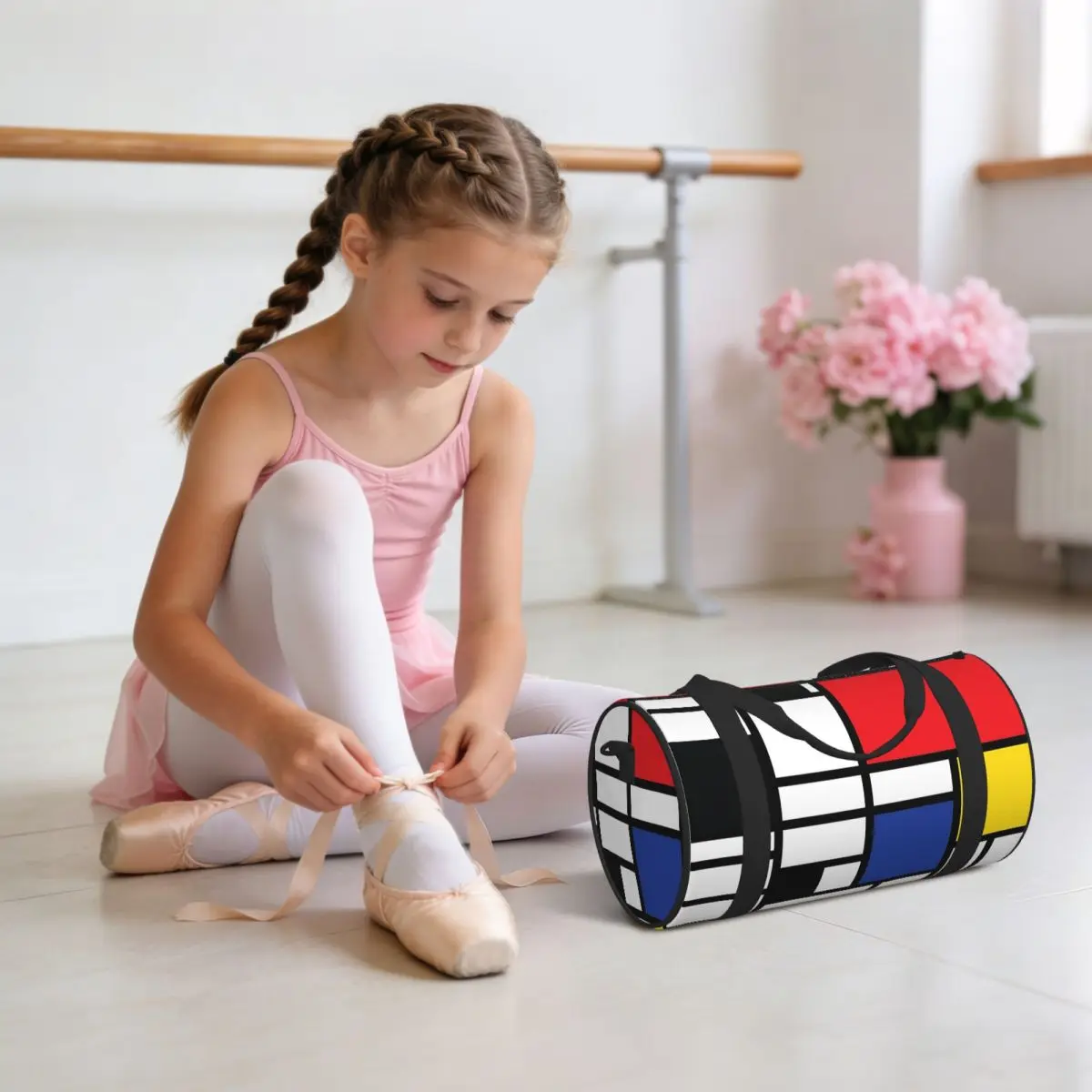 Piet Mondrian De Stijl Luggage Bag Large Capacity Duffle Tote Bag Handbags Gym Bags Fitness Bag for Boys Girls