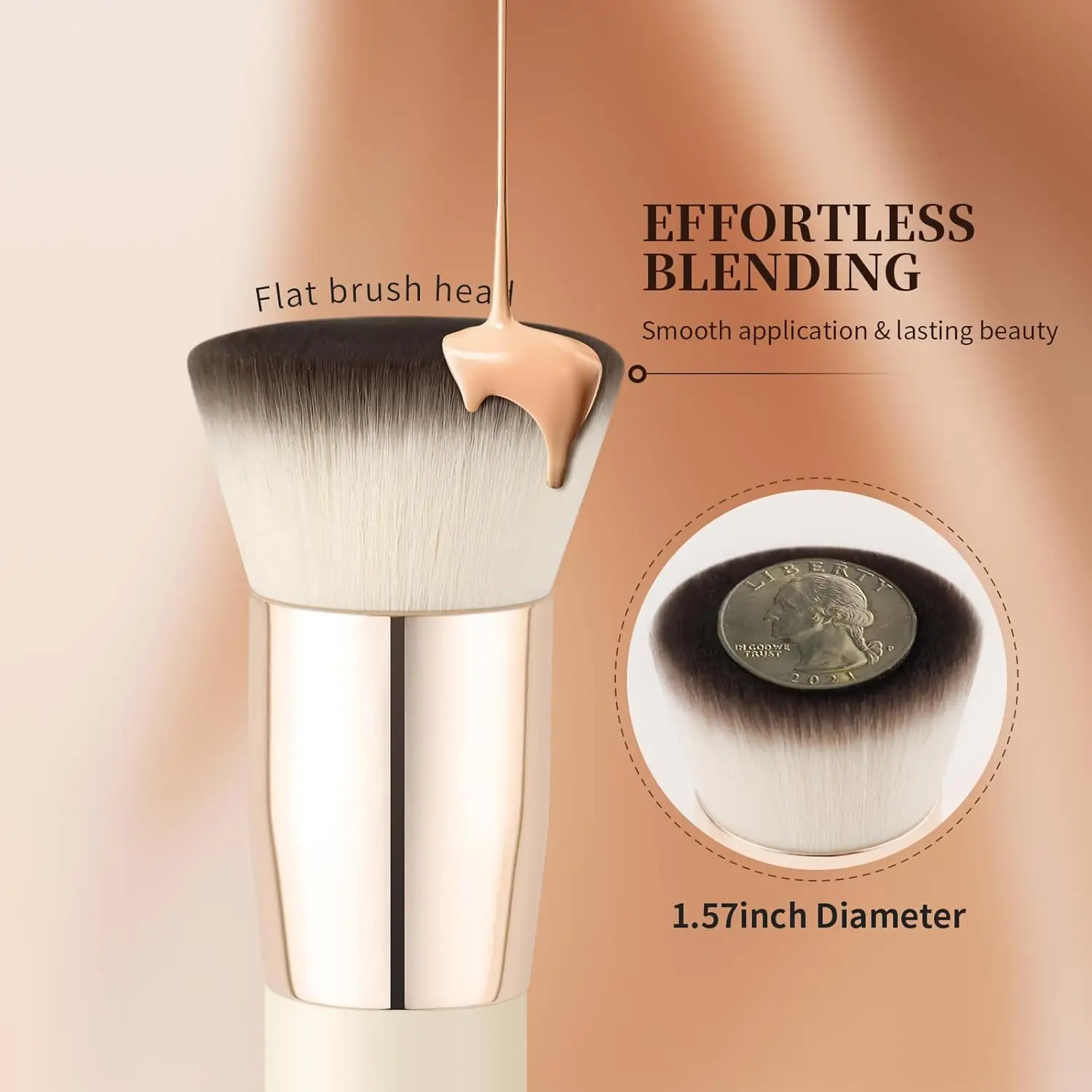 DUcare-brocha para base Kabuki de tapa plana, brocha de maquillaje profesional sintética, herramientas de maquillaje para pulir polvo de mezcla líquida