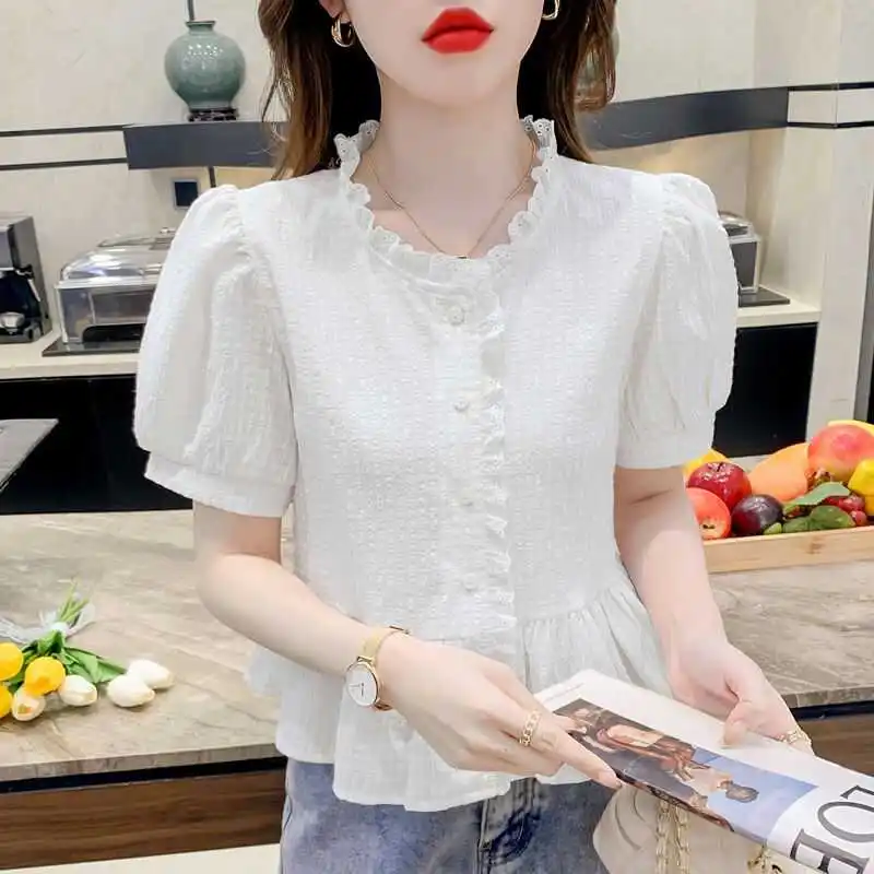 

Ele Summer New Design Sensation Женский шифон irt Sli Versatile ort Sve V-Ne Pure Color Commute Sle