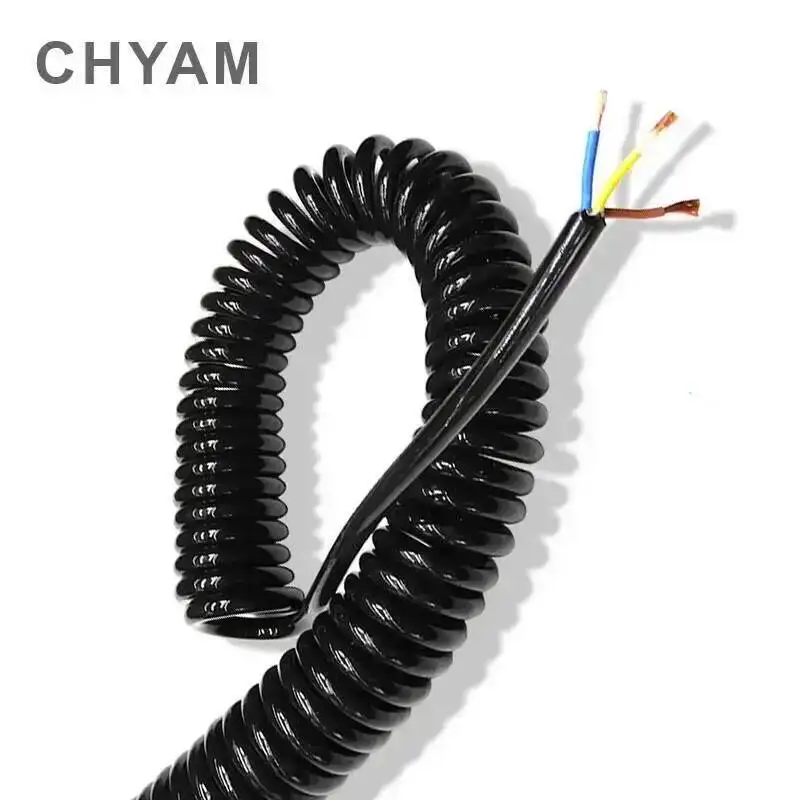 Black Multi 2/3/4/6/8 Core Wire Spring Spiral Cable Pins 0.2mm0.5mm1.5mm Power Cord Can Extend The Tensile Wires