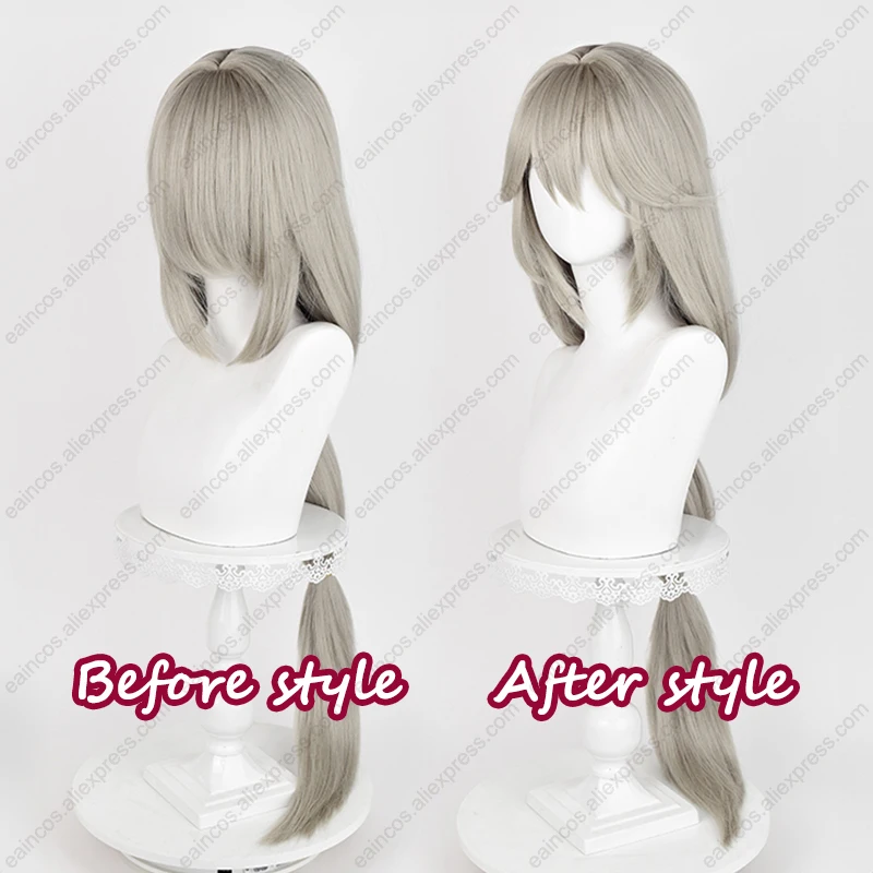 Rina Cosplay Wig Alexandrina Sebastiane 105cm Long Linen Grey Mixed Color Wigs Heat Resistant Synthetic Hair