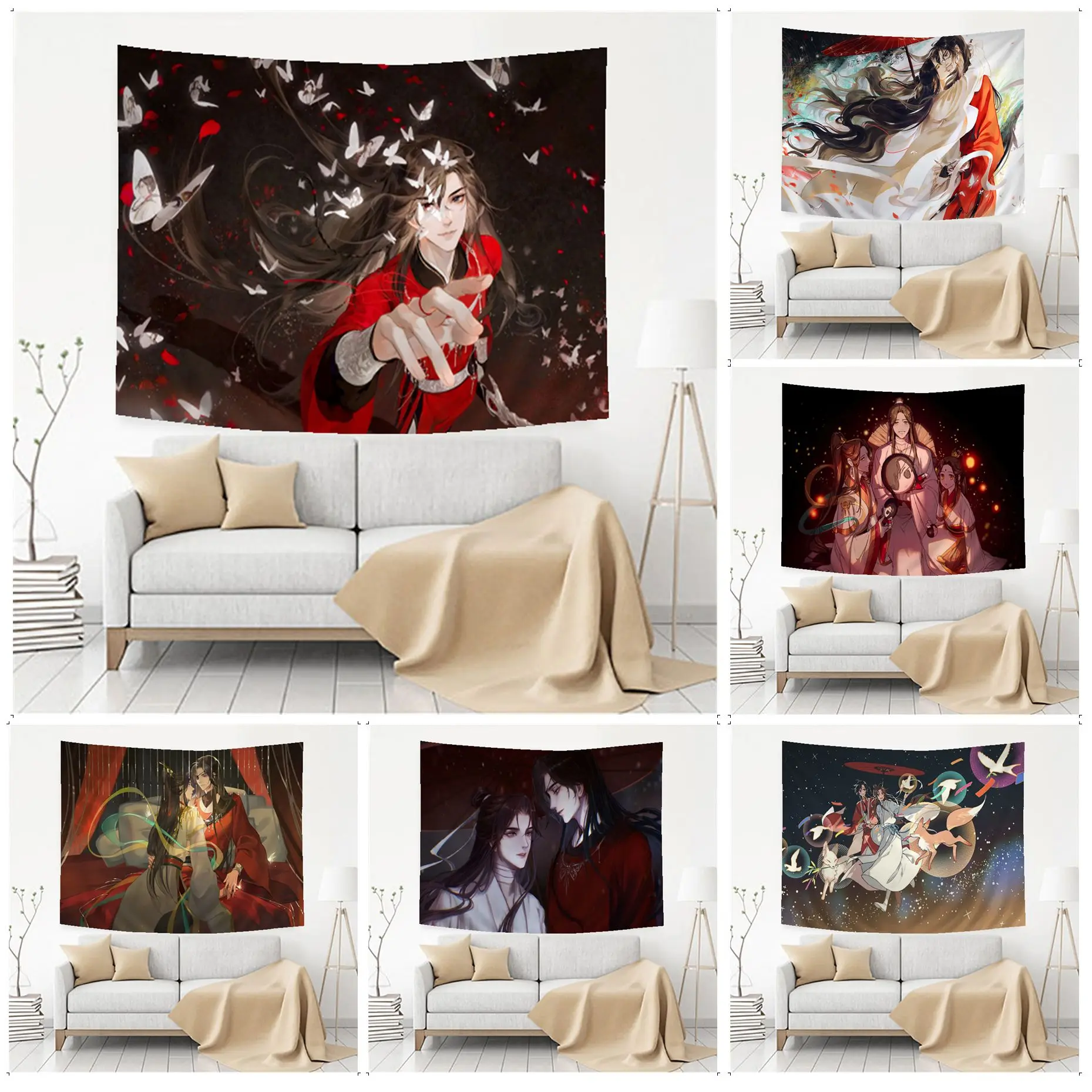 

Tian Guan Ci Fu Tapestry Chart Tapestry Home Decoration Hippie Bohemian Decoration Divination Wall Hanging Home Decor