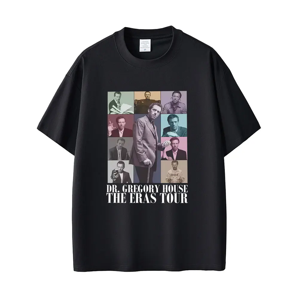 Dr Gregory House The Eras Tour Funny Graphic T-shirt Men Women Casual Vintage T-shirts Male 100% Pure Cotton Oversized T Shirts