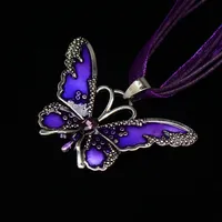 FSUNION 2025 New Paragraph Crystal Butterfly Ribbon Fashion Pendant Necklace Gifts for Women Jewelry