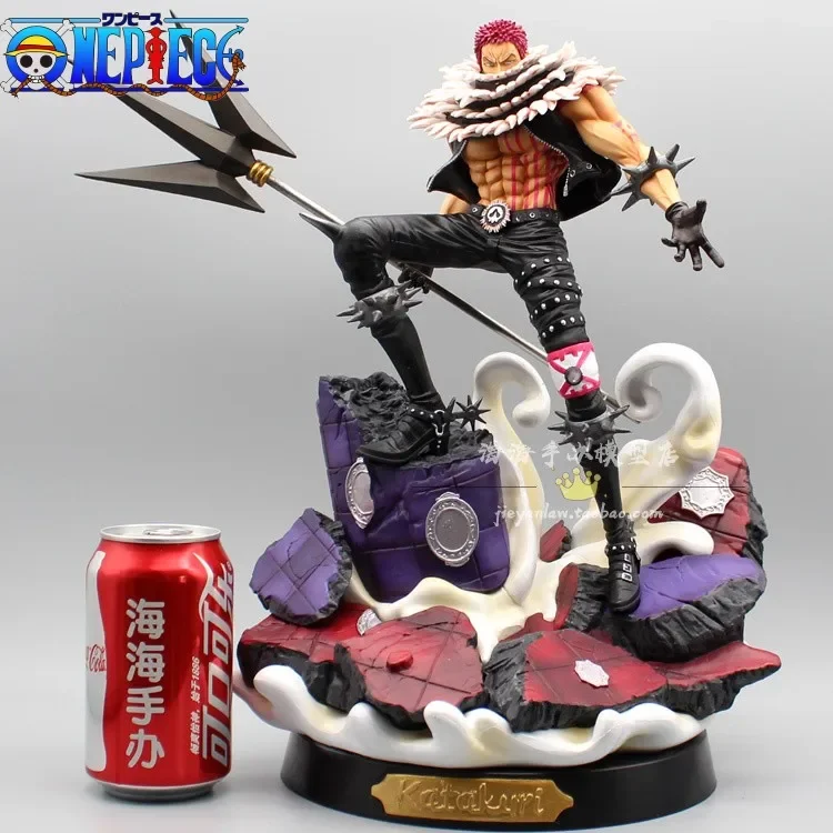 37cm Anime Figure One Piece King Of Artist Charlotte Katakuri Pvc Model Doll Action Figure per giocattoli regalo da collezione