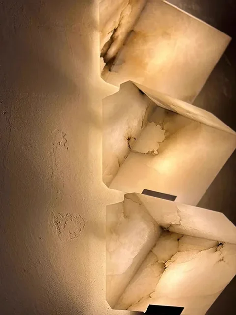 Alabaster-Treppenhaus-Wandleuchte, moderne Außen-Hotel-Korridor-Wandkunstleuchte, Wohnzimmer-Schlafzimmer-Hintergrundwand-Nachttischlampe – Detail 13