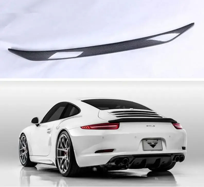 REAL CARBON FIBER REAR WING TRUNK LIP TAIL SPOILER FOR Porsche 911 991 Carrera 2012 2013 2014 2015