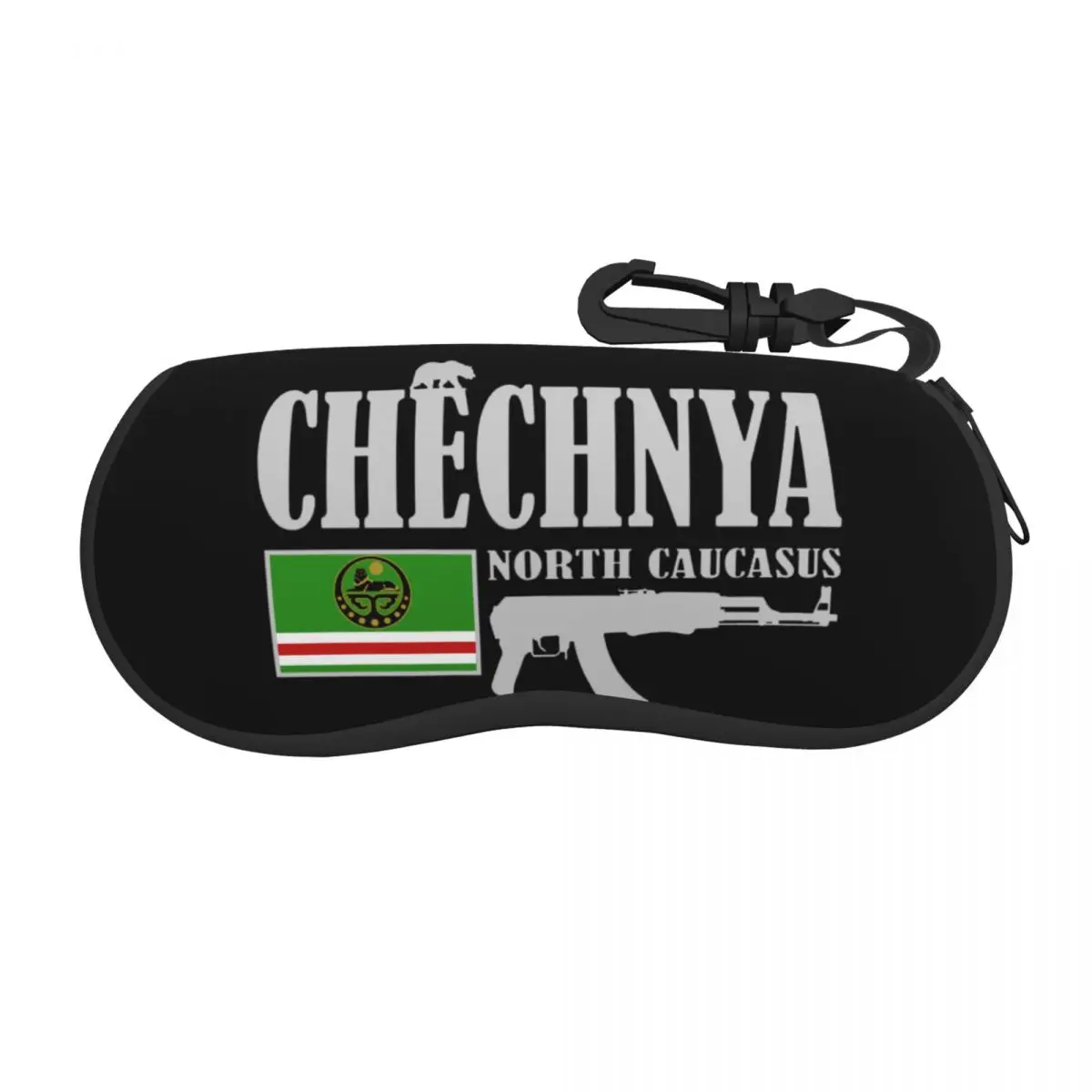 

Chechnya Fighter Eyeglass Glasses Case Women Men Soft Chechen Flag Sunglasses Protective Pouch