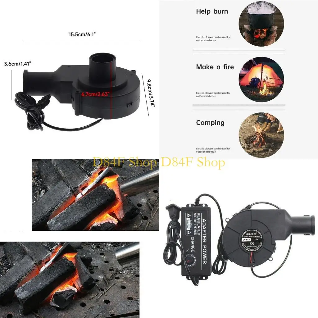 

D84F 12V Dual Balling Blound Bless Blound Radiator Blower вентилятор с контроллером Speed ​​для DIY надувные лодки у угля
